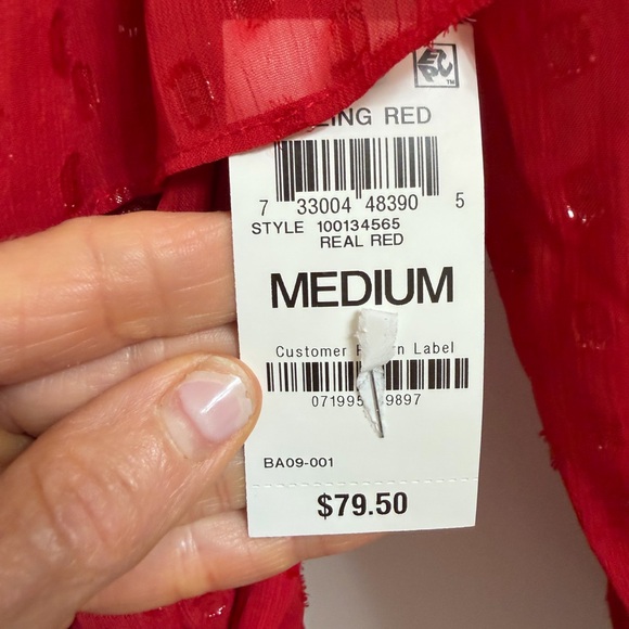 INC International Concepts Red Ruffled Blouse - Picture 8 of 10